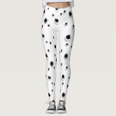 Googly Eyes Black en White Funny Cute Unique Leggings (Voorkant)