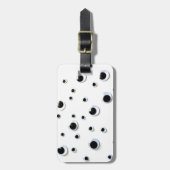 Googly Eyes Black en White Funny Travel Bagagelabel (Voorkant verticaal)