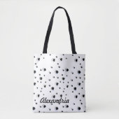 Googly Eyes Black en White Jouw naam Tote Bag (Voorkant)