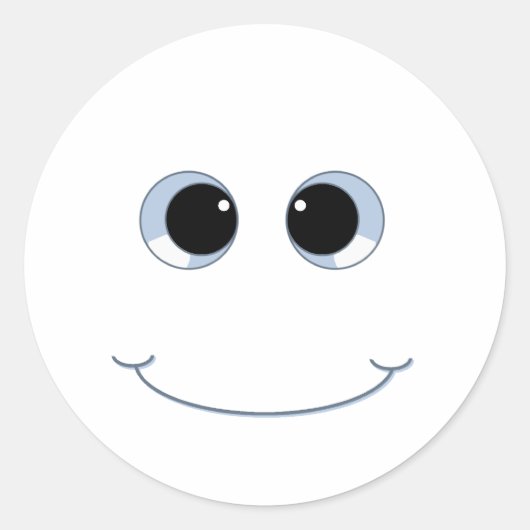 Googly Eyes Face Ronde Sticker (Voorkant)