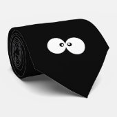 Googly Eyes, Funny Eyes, Black en White Stropdas (Opgerold)