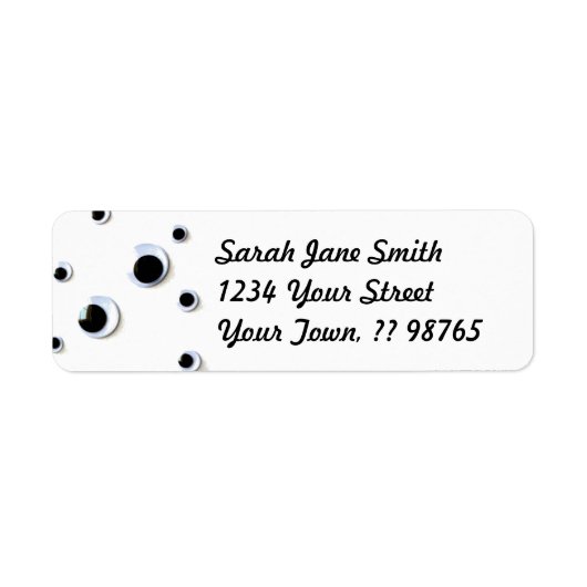 Googly Eyes Zwart-Wit Custom Etiket (Voorkant)