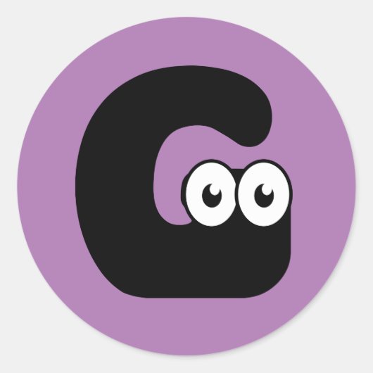Googly Letter G Classic Round Sticker (Voorkant)