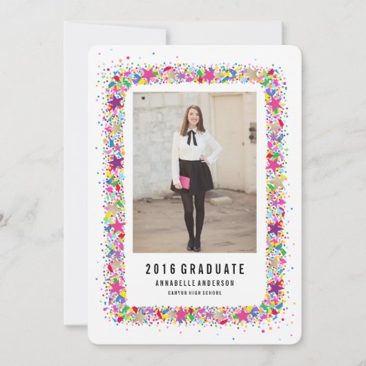 Gooi de aankondiging van het Afstuderen van Confet (Voorkant)