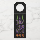 Gooi de dobbelstenen heksen Halloween Bunco plezie Flessenhanger (Achterkant)