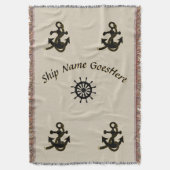 Gooi Deken - Scheepsnaam met Ankers en Helm (Voorkant Verticaal)