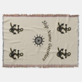 Gooi Deken - Scheepsnaam met Ankers en Helm (Voorkant)