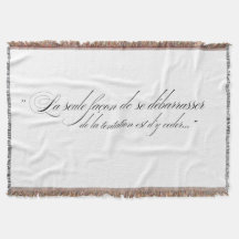 Gooi een deken met Franse scripttekst