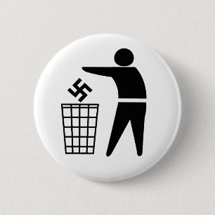 Gooi fascisten weg ronde button 5,7 cm