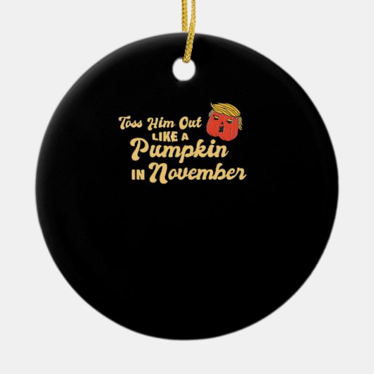 Gooi hem eruit als een pompoen Trumpkin Halloween Keramisch Ornament (Voorkant)