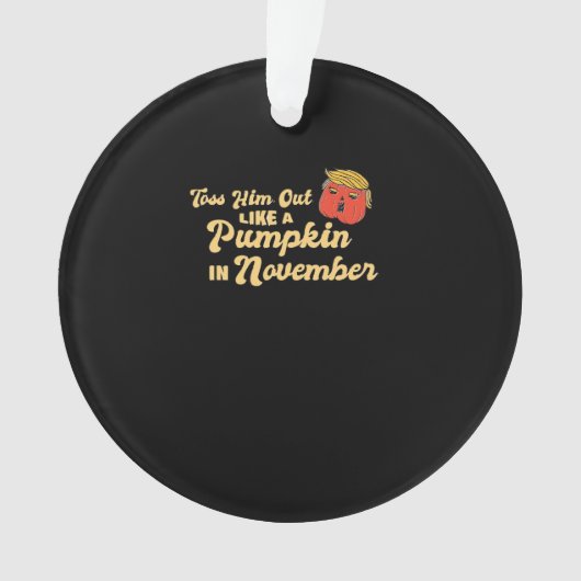 Gooi hem eruit als een pompoen Trumpkin Halloween Ornament (voorkant)