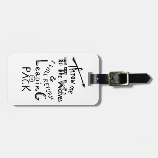 Gooi me naar de wolven! Motivatie prijsopgave Bagagelabel (Voorkant horizontaal)