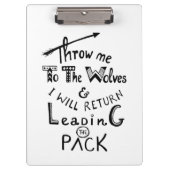 Gooi me naar de wolven! Motivatie prijsopgave Klembord (Voorkant)