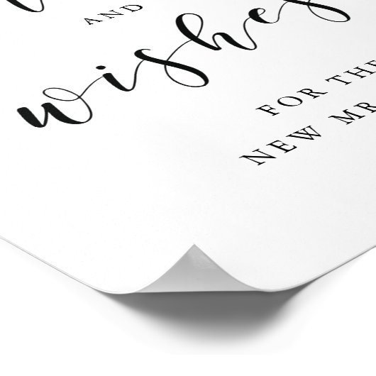 Gooi Petals Wishes Bruiloft Confetti Verstuur teke Poster (Hoek)