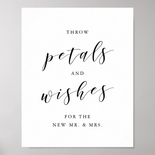 Gooi Petals Wishes Bruiloft Confetti Verstuur teke Poster (Voorkant)