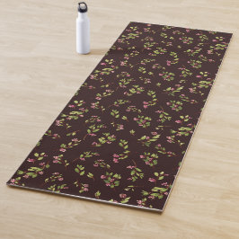 Gooide Bloemen Wildbloemen op Chocolade Bruin Yogamat