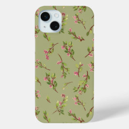 Gooide Bloemen Wildbloemen op Pistache Groen iPhone 15 Mini Hoesje