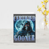 Goon Funny Gooning Meme Skeleton Certified Gooner  Kaart (Gele Bloem)