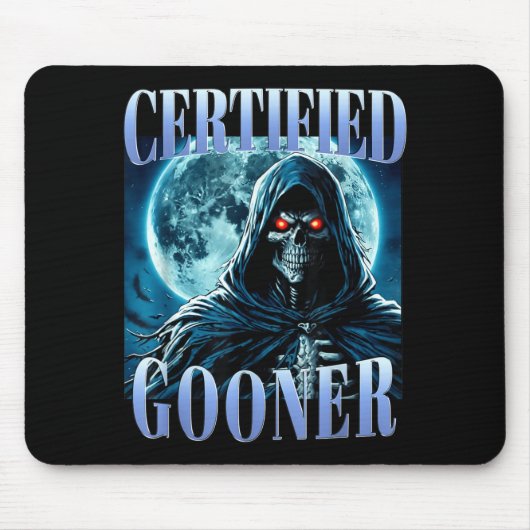 Goon Funny Gooning Meme Skeleton Certified Gooner  Muismat (Voorkant)