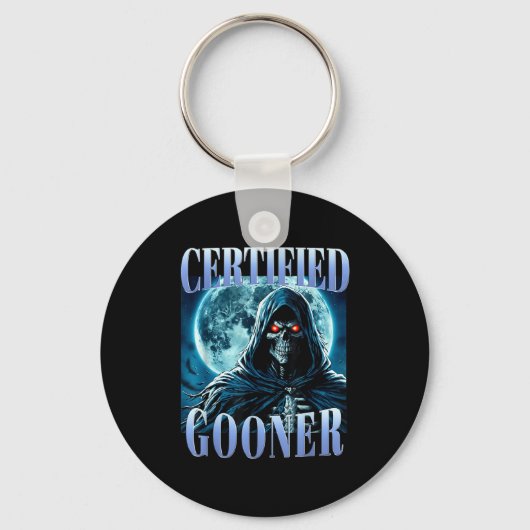Goon Funny Gooning Meme Skeleton Certified Gooner  Sleutelhanger (Voorkant)