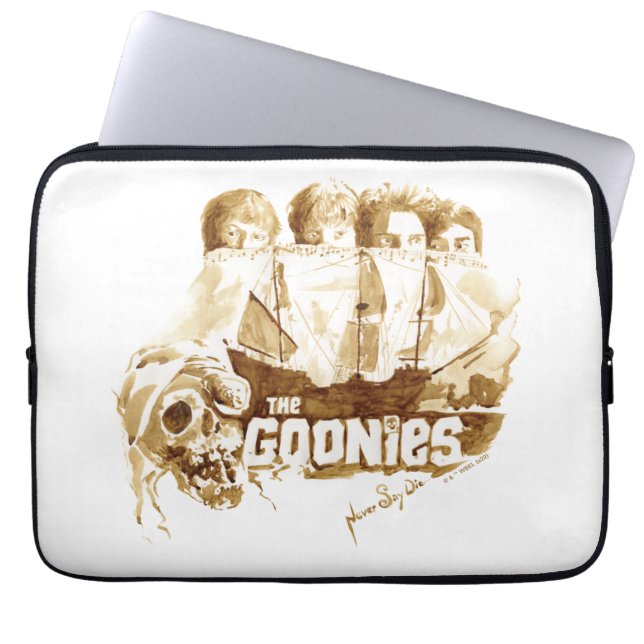 Goonies Pirate Ship Waterverf Graphic Laptop Sleeve (Voorkant)