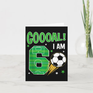 Goooal Ik ben 6 jaar oud Verjaardag Jongen Voetbal Kaart