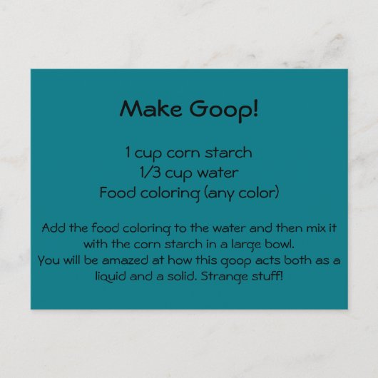 Goop Recept Briefkaart (Voorkant)