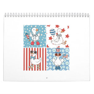 Goose American USA vlag herdenkingsdag 4 juli Kalender