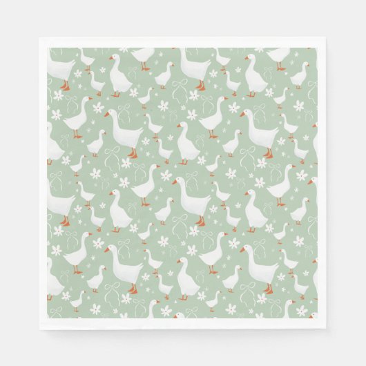 Goose and bow green servet (Voorkant)