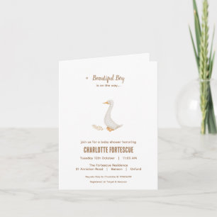 Goose Baby shower Invitation Kaart