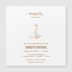 Goose Baby shower Invitation Magnetic Kaart
