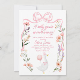 Goose baby shower uitnodiging Roze Meisje Uitnodig