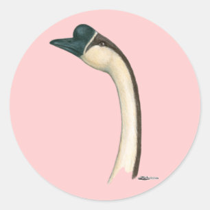Goose: Bruin Chinees hoofd Ronde Sticker