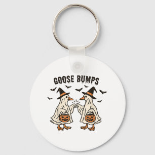 Goose Bumps Halloween Goose Ghost Pumpkin Goose Fi Sleutelhanger
