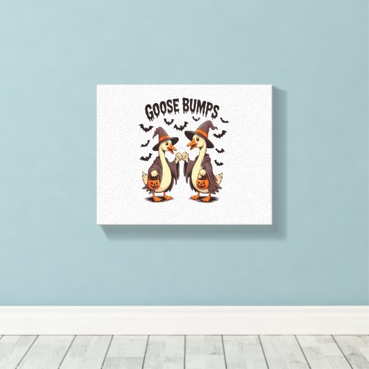 Goose Bumps Halloween Witch Herfst Canvas Afdruk (Insitu (Houten vloer))