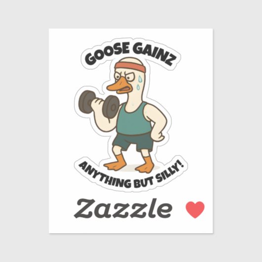 Goose Gainz – Funny Goose Gym Workout Design Sticker (Vel)