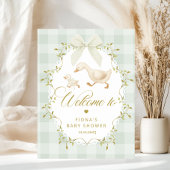 Goose Gender neutral Sage Baby Shower Welcome Poster