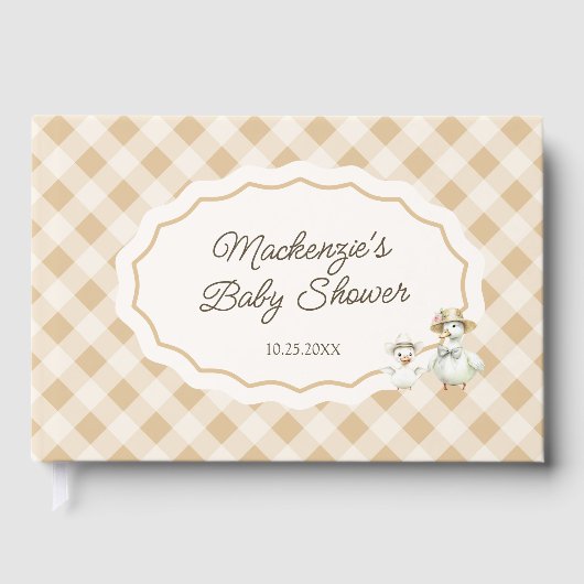 Goose & Gingham Baby shower gastenboek (Voorkant)