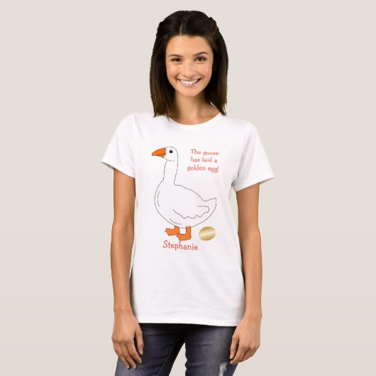 Goose Golden Eg Design Personalized T-shirt (Voorkant volledig)