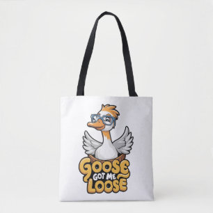Goose Got Me Losse T-shirt – Funny Goose with Glas Draagtas