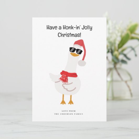 Goose mignonne à Noël Casquette drôle Carte de vac (Debout devant)