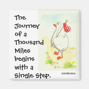 'Goose' motivatie Magnet met Confucius Quote Magneet