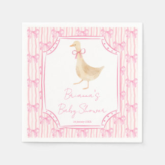 Goose nursery rhymes baby shower pink personalized servet