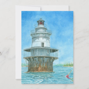 Goose Rocks Lighthosue Waterverf Kaart