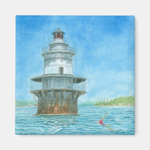 Goose Rocks Lighthosue Waterverf Magneet