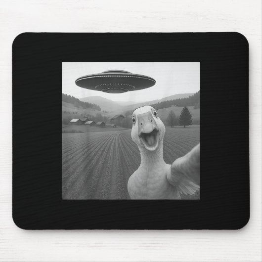 Goose Selfie met Alien UFO Grappig voor mannen Vro Muismat (Voorkant)