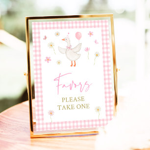 Goose Spring Roze Daisy Verjaardagsgunstteken Poster