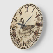 Goose Wall Clock - Serene Lake Glide Grote Klok (Hoek)