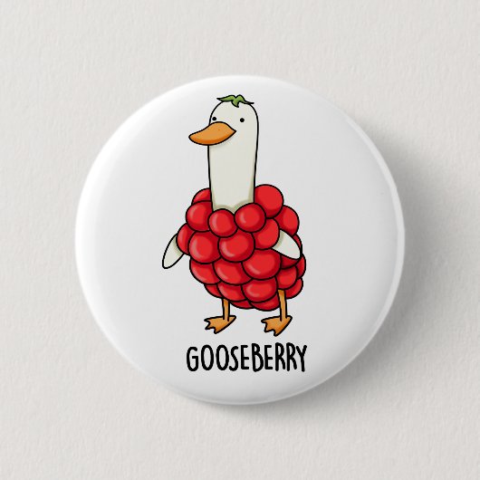 Gooseberry Funny Berry Pun Ronde Button 5,7 Cm (Voorkant)