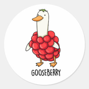 Gooseberry Funny Berry Pun Ronde Sticker